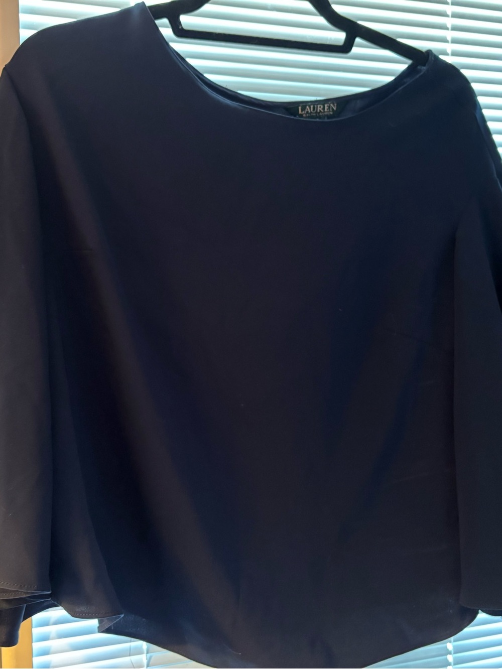 Lauren Ralph Lauren Navy Blouse with winged sleeves S